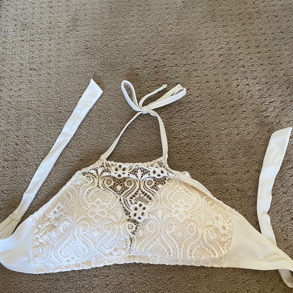 White halter swim top
